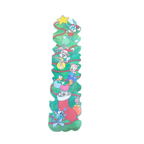 Vtg 1990 Tiny Toon 4 Ft Vertical Dimensional Christmas Decoration by Warner Bros - Picture 1 of 9